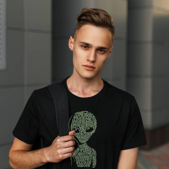 Men's Word Art T-shirt - Alien for wholesale by LA Pop Art