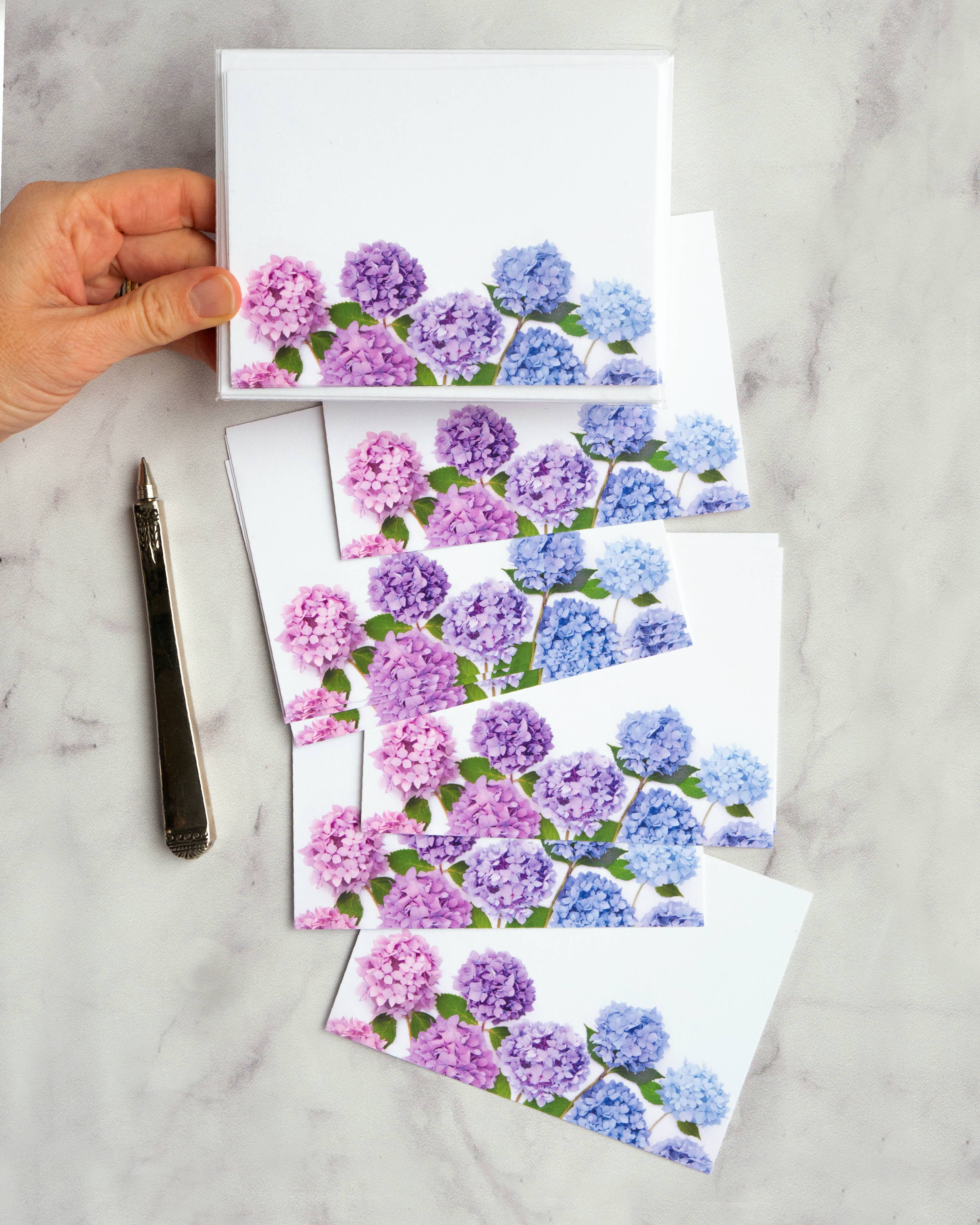 Bottle Branch – Großhandel Briefpapier-/Postkarten-Set – Flaches Kartenset - Hortensie1