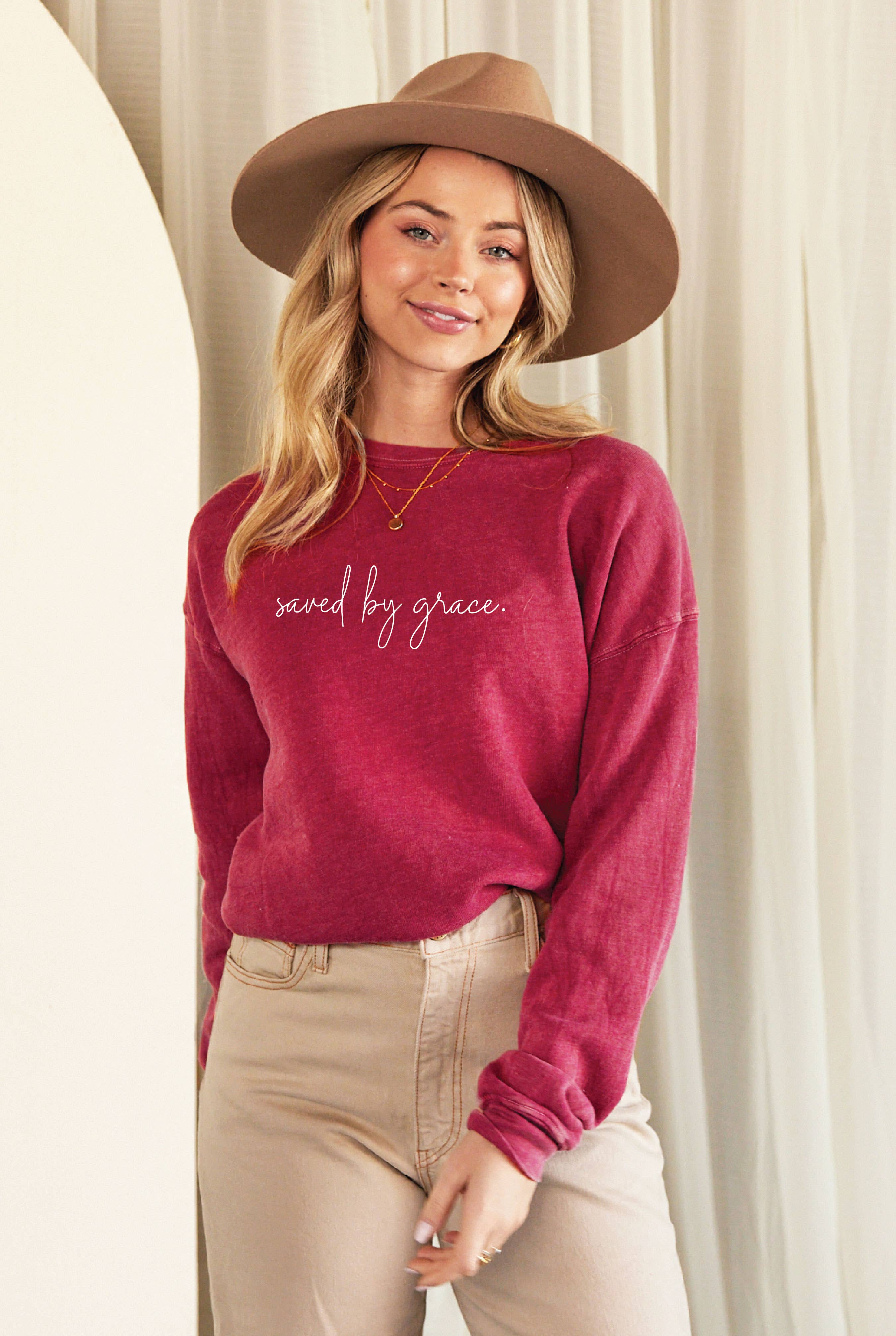 OAT COLLECTIVE - Wholesale Graphic Sweatshirt - Women's - SAVED BY GRACE Mineral Graphic Sweatshirt11