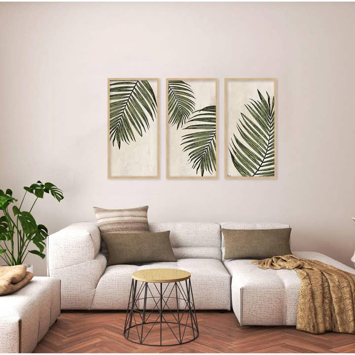 Ready2hangart, Inc. - Wholesale Wall Art Set - "Poetic Flora Set I" Set of Three Framed Canvas Wall Art1