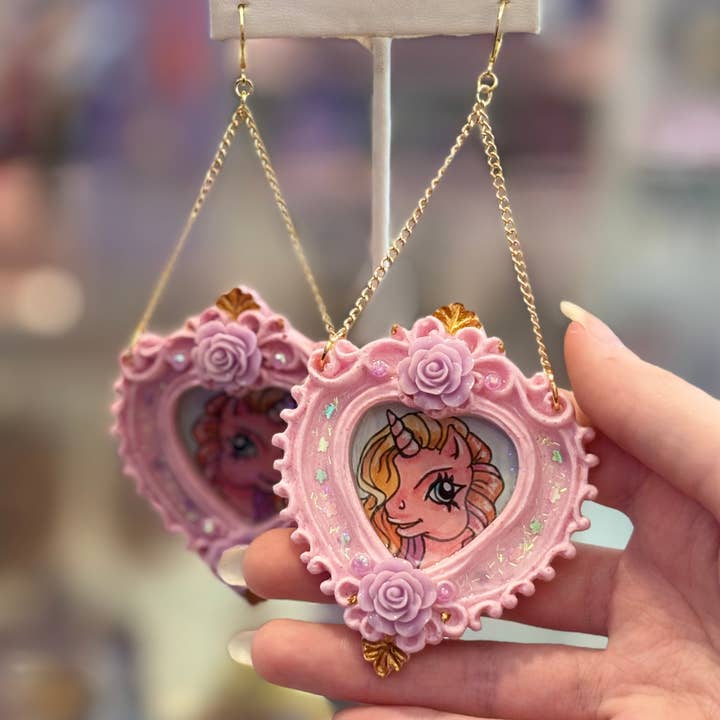 Y2K MLP Kawaii Frame Earrings for wholesale by Okay Casanova Studios LLC