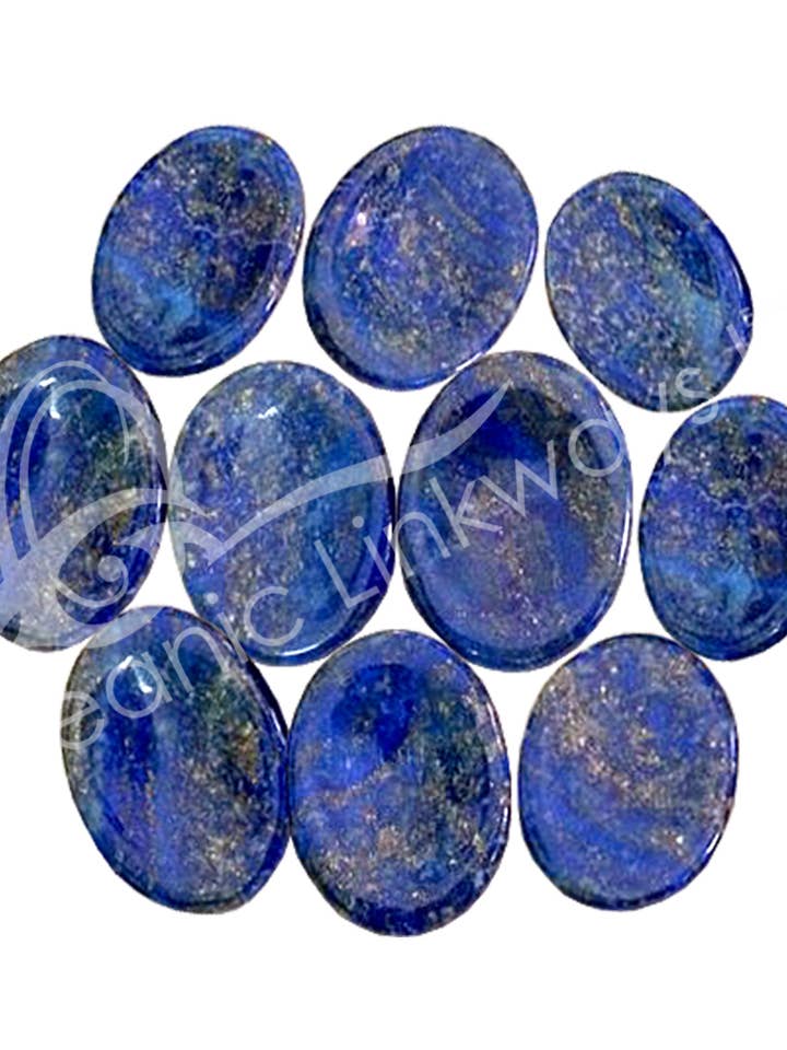 (DZ)WORRY STONES - LAPIS LAZULI (DZ) 1.75-2" for wholesale by Oceanic Linkways Inc