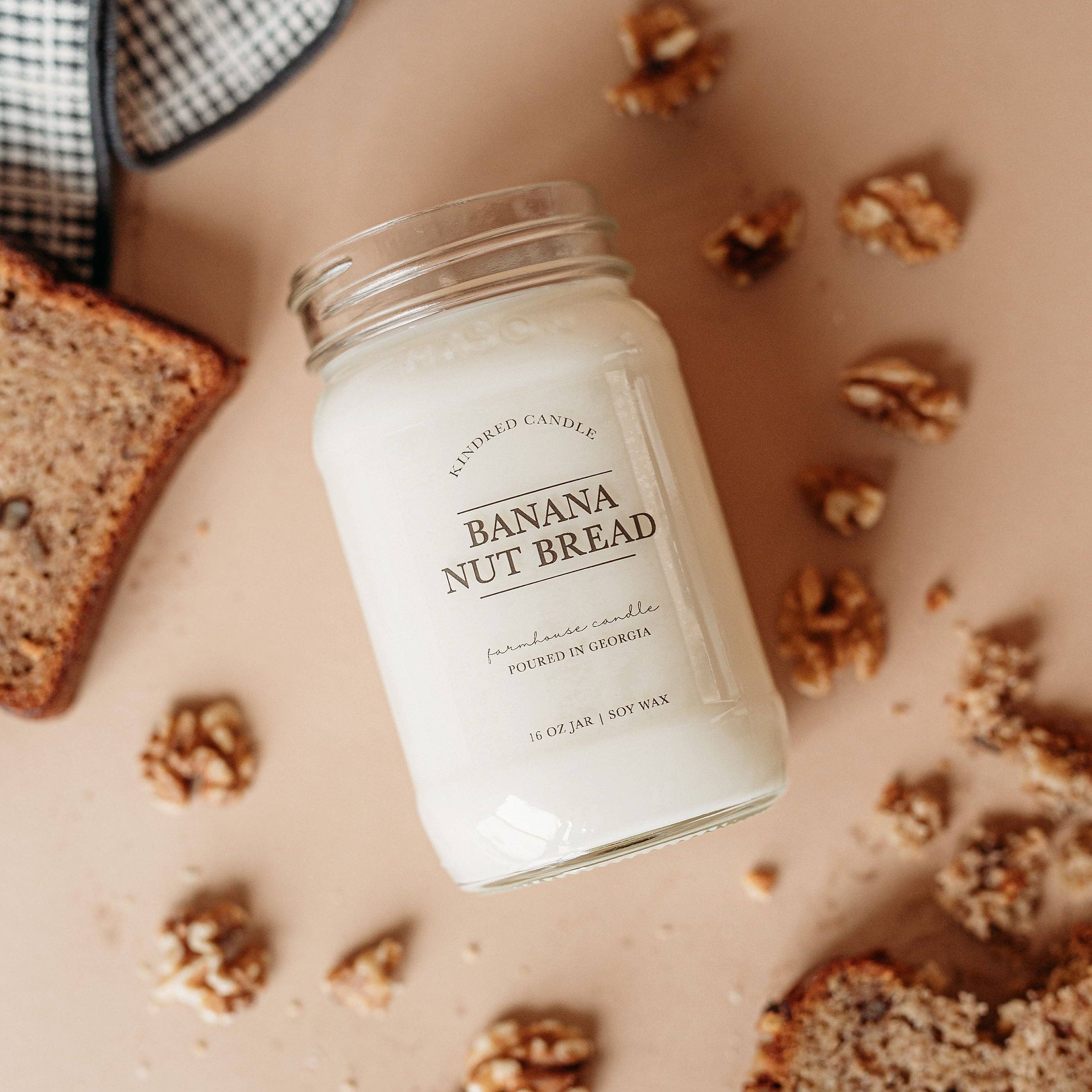 Kindred Candle - Wholesale Jar/Filled Candle - Banana Nut Bread 16 oz2
