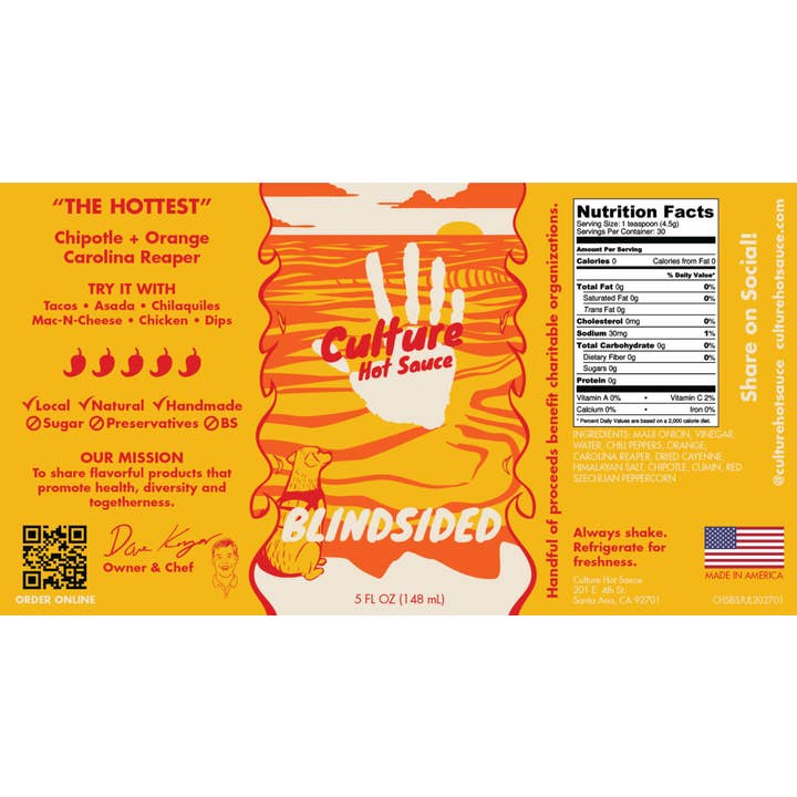 Culture Hot Sauce - Wholesale Hot sauce - Blindsided - Culture Hot Sauce, Chipotle Orange Reaper8