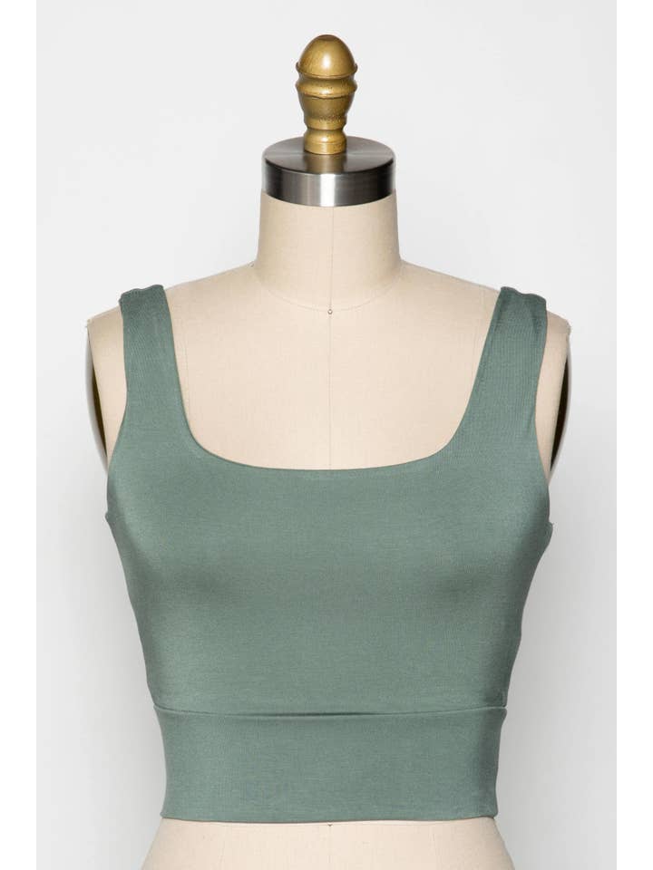 Final Touch - Wholesale Knit Top - Women's - Square Neck Fitted Crop Top - T1685952