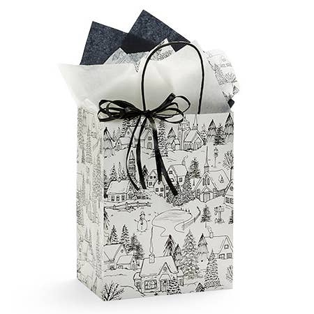 Nashville Wraps - Wholesale Gift Bag - Winter Toile Christmas Paper Gift Bags