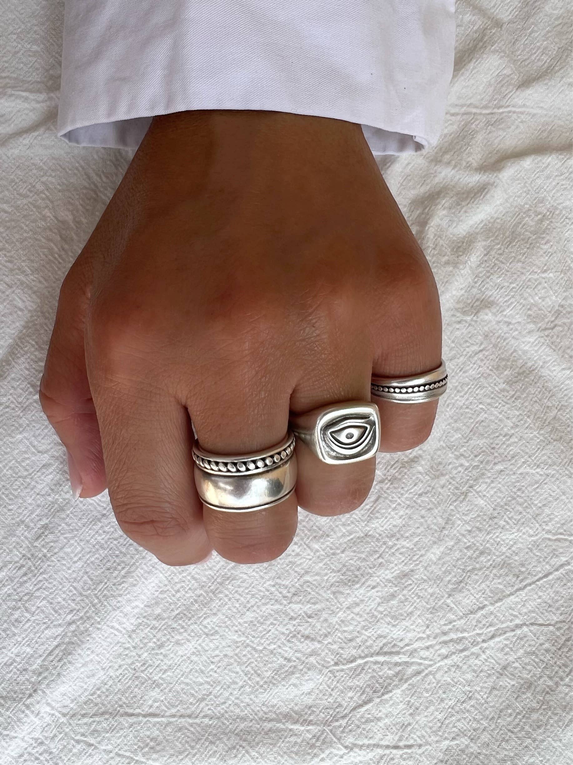 Christina Christi - Wholesale Band/Stacked Ring - Silver Stackable Rings, Silver Band Rings, Wide Rings, Daint5