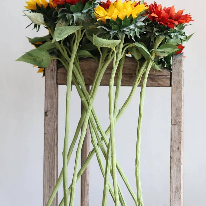 Angel Isabella - Wholesale Artificial Flowers - 27.5"-Lux Collection-Moisturized Real Touch Sunflower Stem6