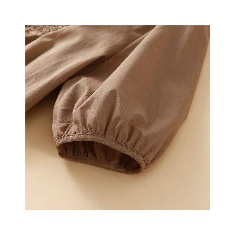 FurDecoration - Wholesale Blouse - Women's - Flowy Floral Embroidered Cotton Linen Blouse6