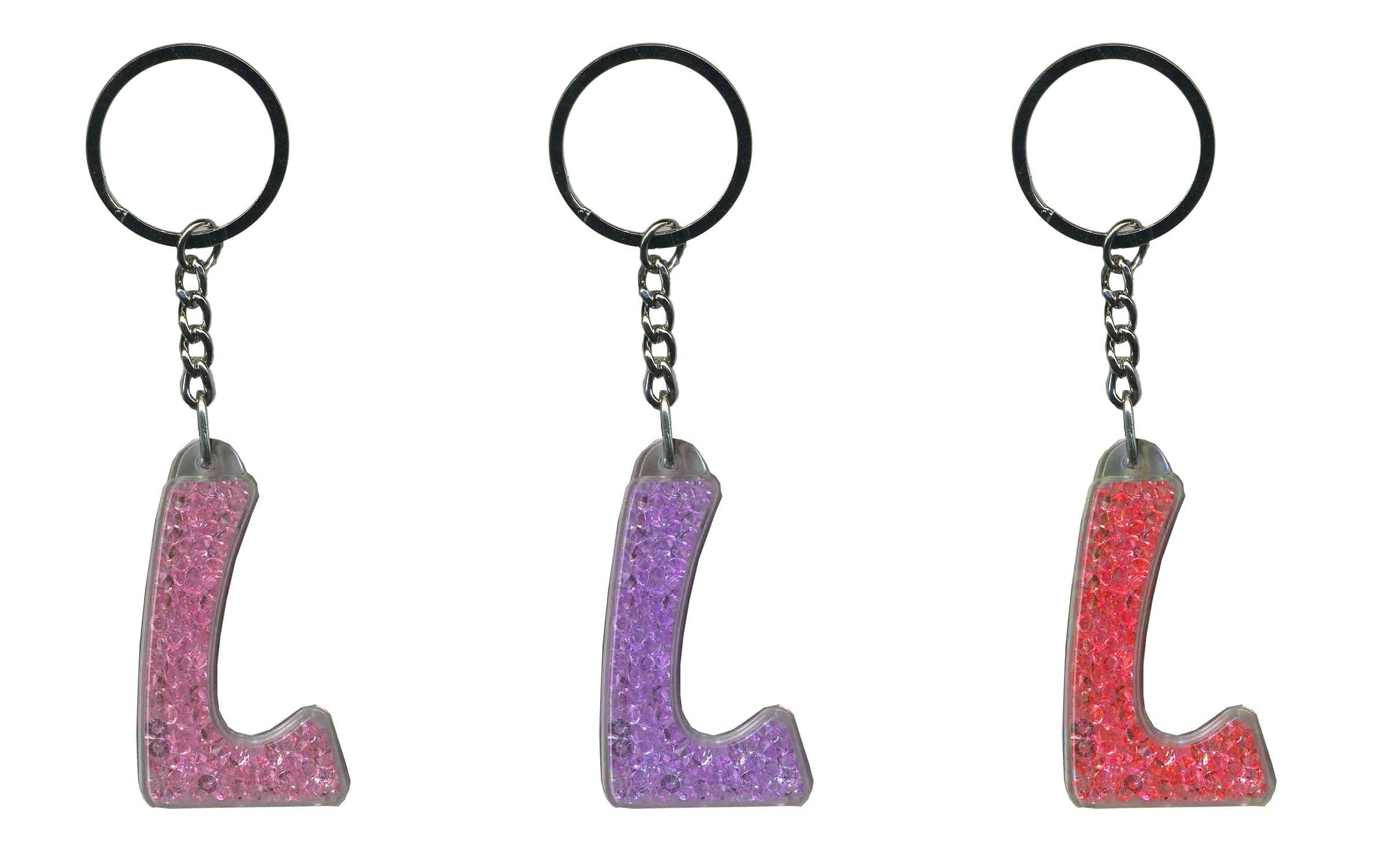 Instant Gifts International – wholesale Keychain – Women's – Itzy Glitzy Keyrings - Initial Letters10