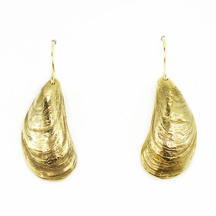 Musselshell Øreringe - Bronze for engroshandel hos Morning Moon Nature Jewelry