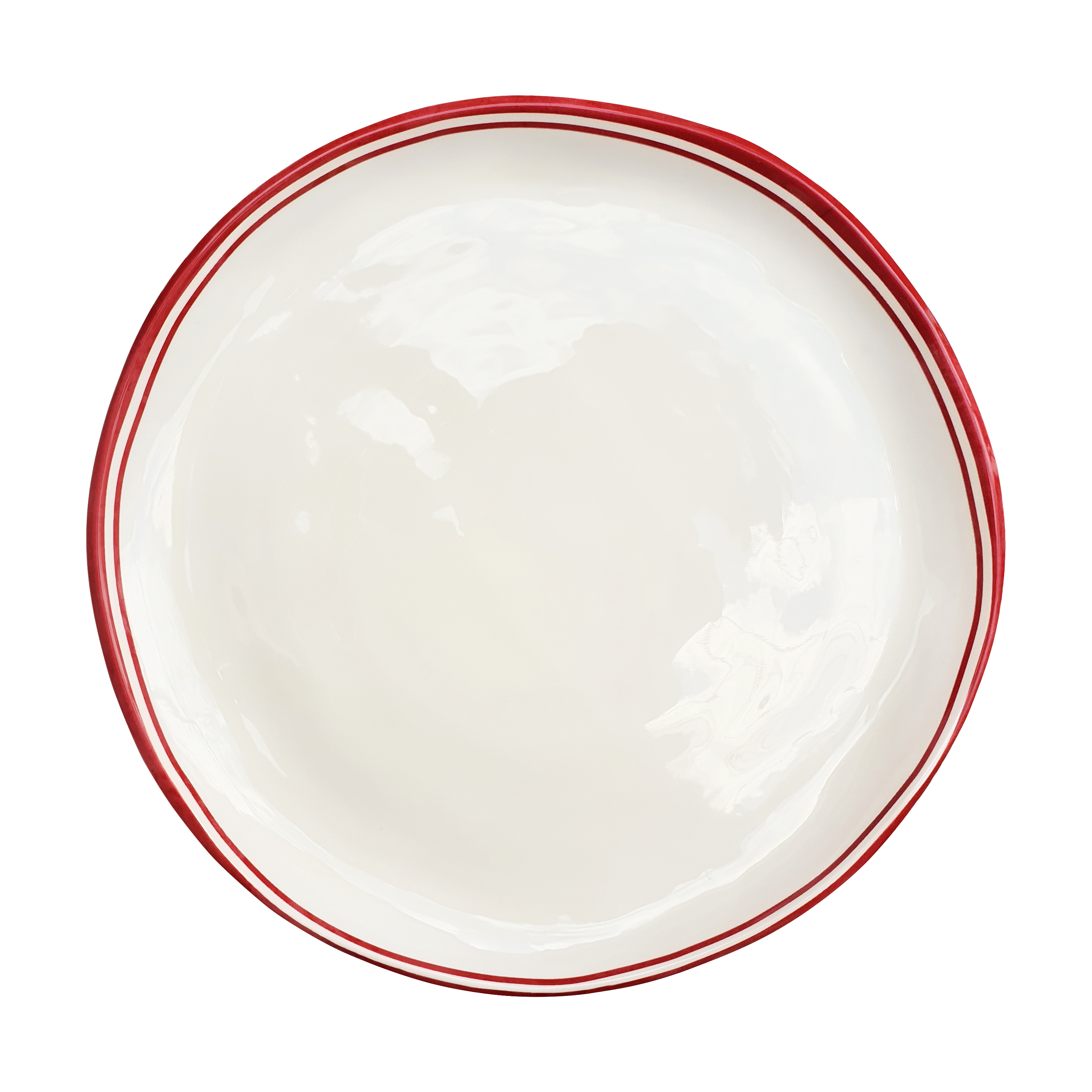Relish - Wholesale Salad Plate - Simple Round Salad Plate with Red Edge2