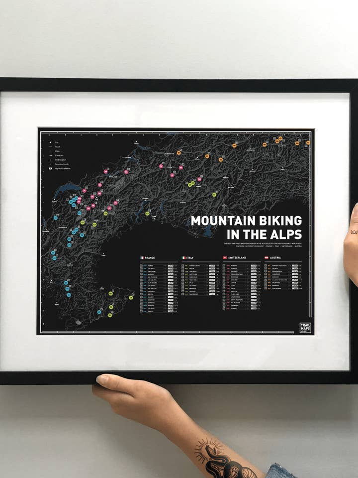 Mountain Bike Map of the Alps for wholesale by Trailmaps.com