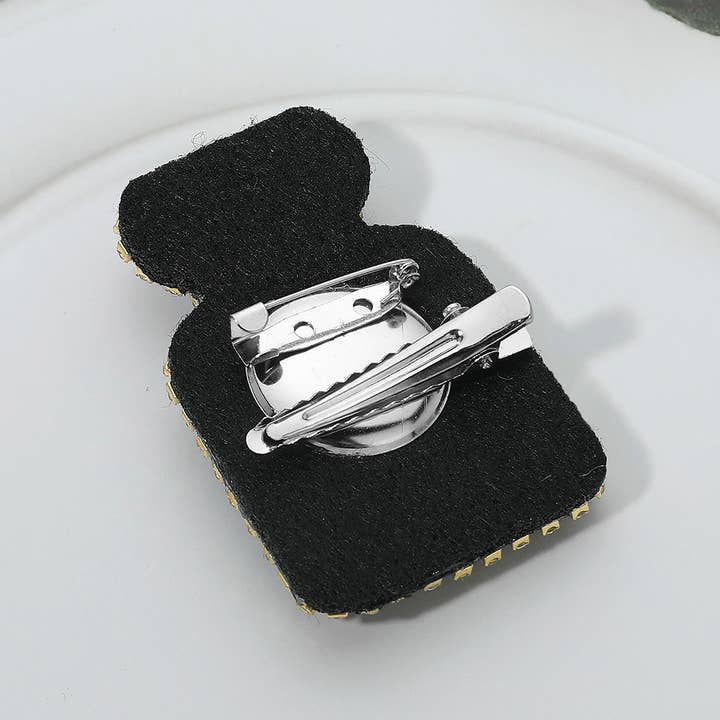 Sensibling Corp. - Wholesale Brooch - Pearl Flower Embellished Tweed Perfume Bottle Pin Brooch Hair Clip2