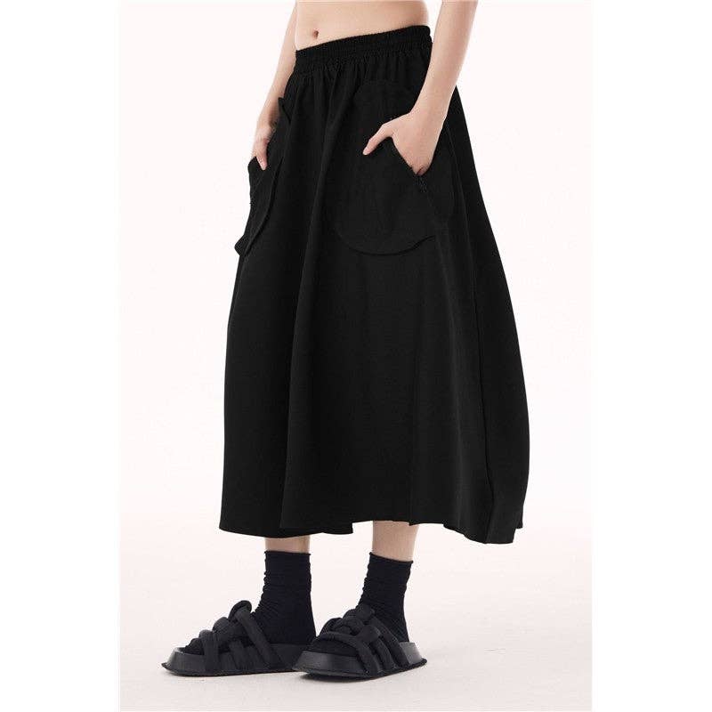UZ Wholesale Store – wholesale Skirt – Women’s – Large Pocket High Waist A-Line Skirt Loose Fit3