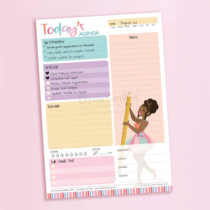 "Creamsicle Colors" 7x10 Daily Planner Pad, 50 Undated Tear Away Sheets for wholesale by The DynaSmiles Stationery