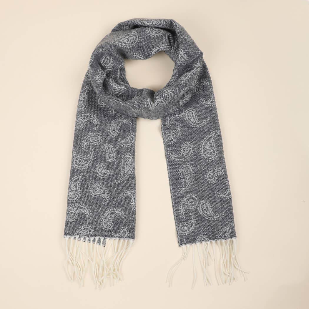 Fashion City - Wholesale Scarf – Women's - Cashmere Feel Soft Scarf with Paisley Design2