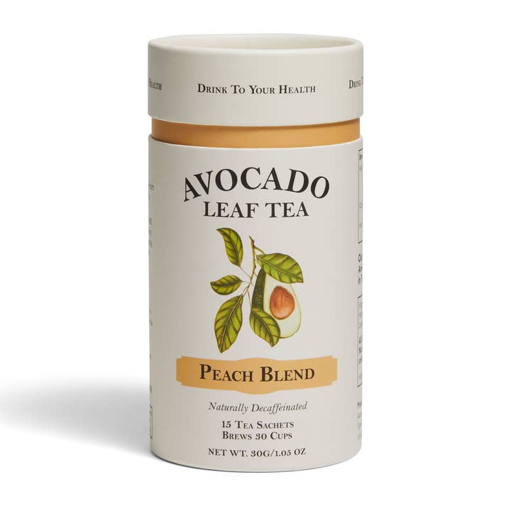 Avocado Tea Co. - Wholesale Health/Detox Tea - Avocado Leaf Peach Tea Blend - Case of 6 Canisters