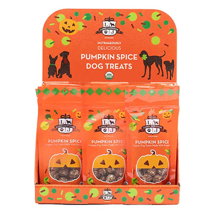 LORD JAMESON Holiday Pumpkin Spice 6oz 12pc Display for wholesale by King Wholesale Pet Goods