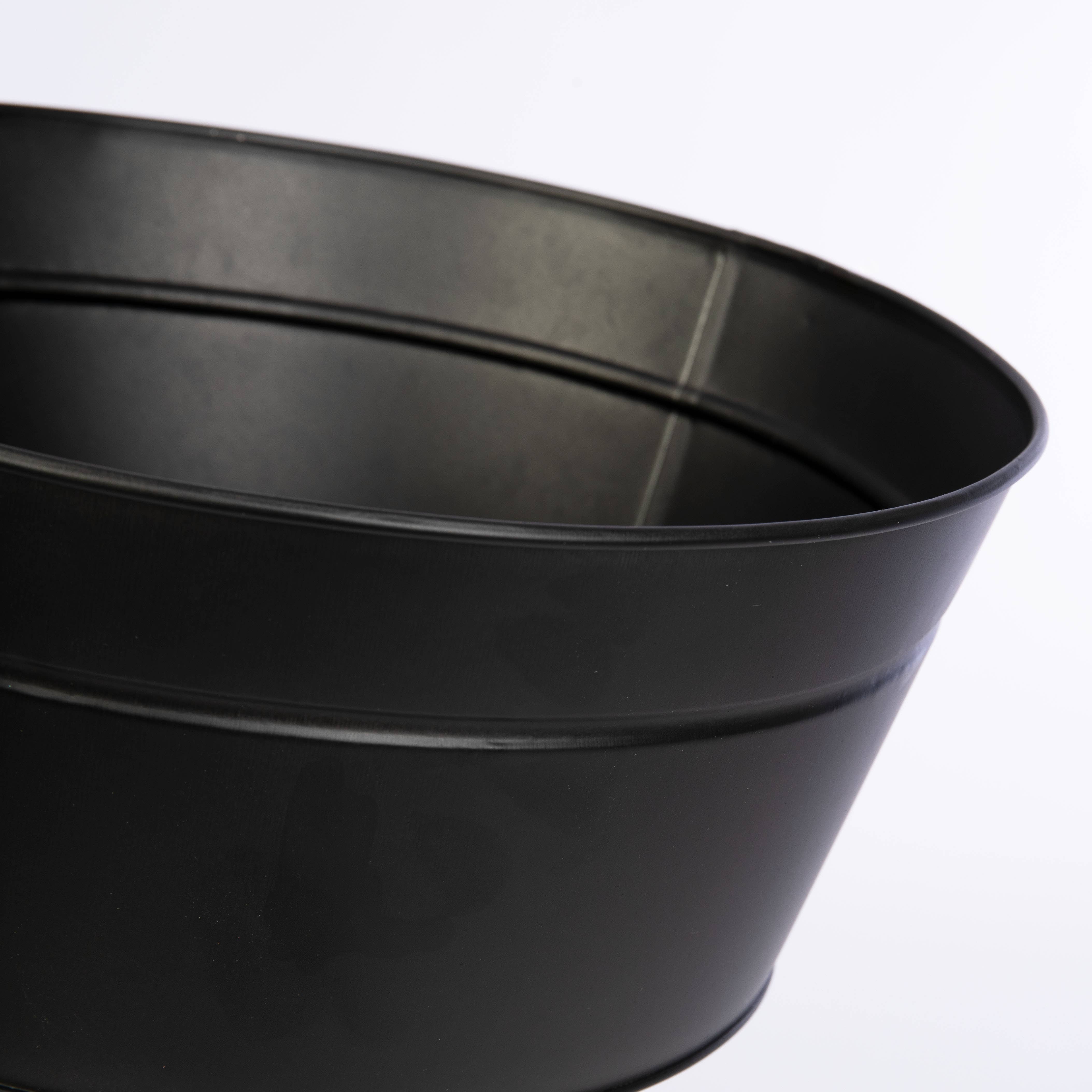 Willow Group - Wholesale Plant Pot - Black Tin Bowl Planter w/Liner - Halloween Decor & Gifting2