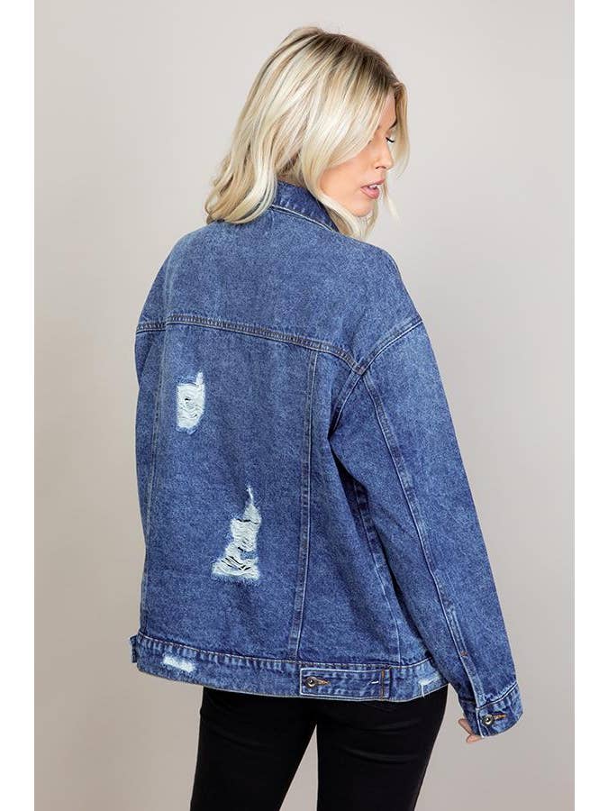 BLUE AGE - Vendita all'ingrosso Giacca di jeans - Donna - Giacca di jeans oversize destroyed