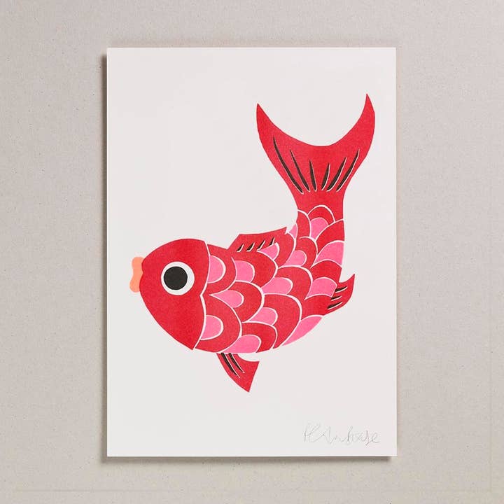 Risograph A4 Print - Koi Fish for wholesale by Petra Boase Ltd (US Duties Paid)
