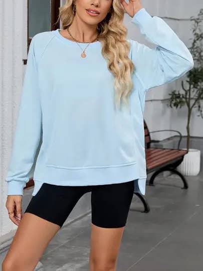 Lovesoft - Wholesale Sweatshirt – Women's - Women’s Solid Crewneck Sweatshirt, Ribbed Casual Pullover7