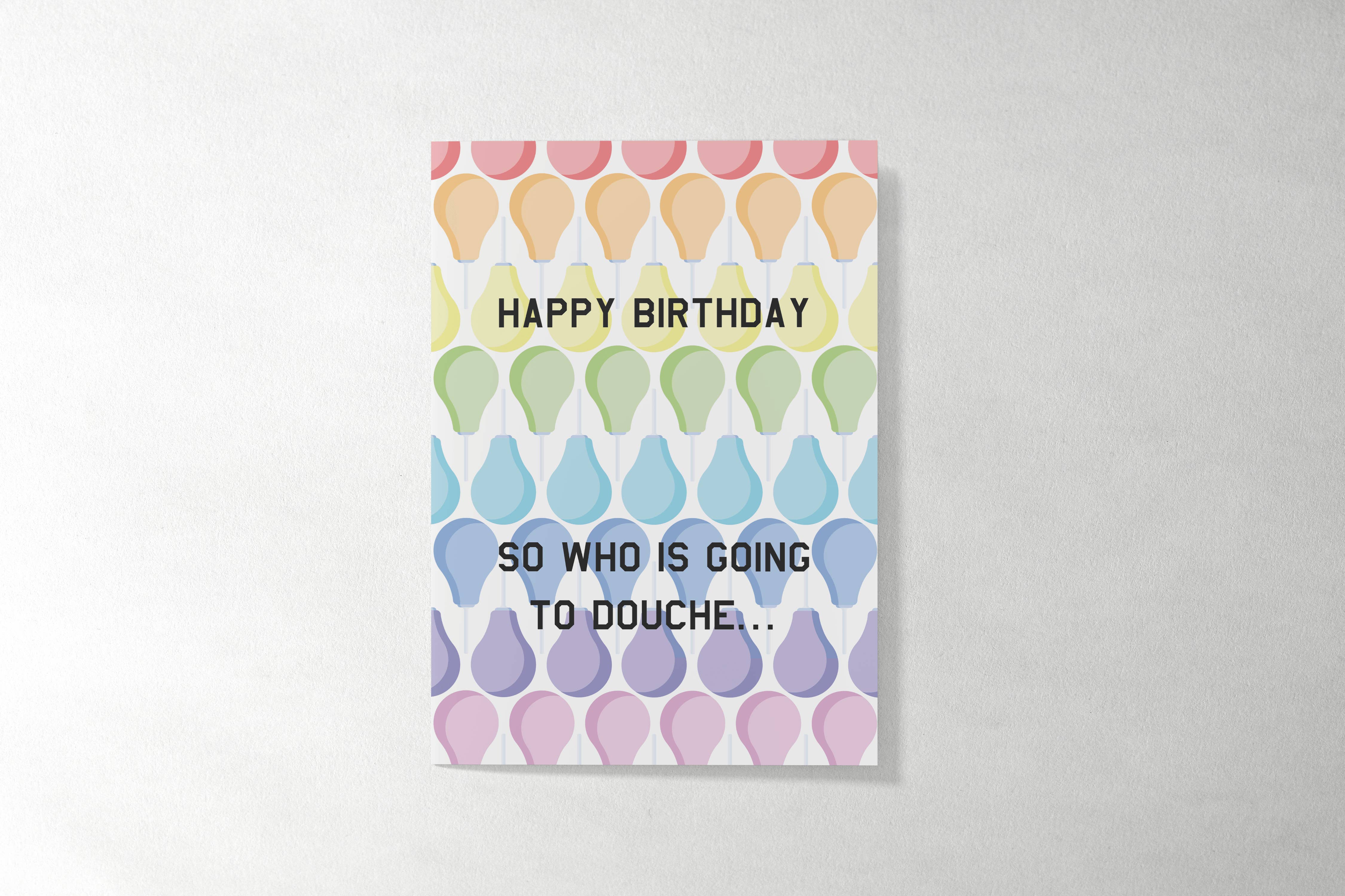Qweer Co – wholesale Birthday card – Rainbow Douche - Happy Birthday - Rude Birthday Card 3
