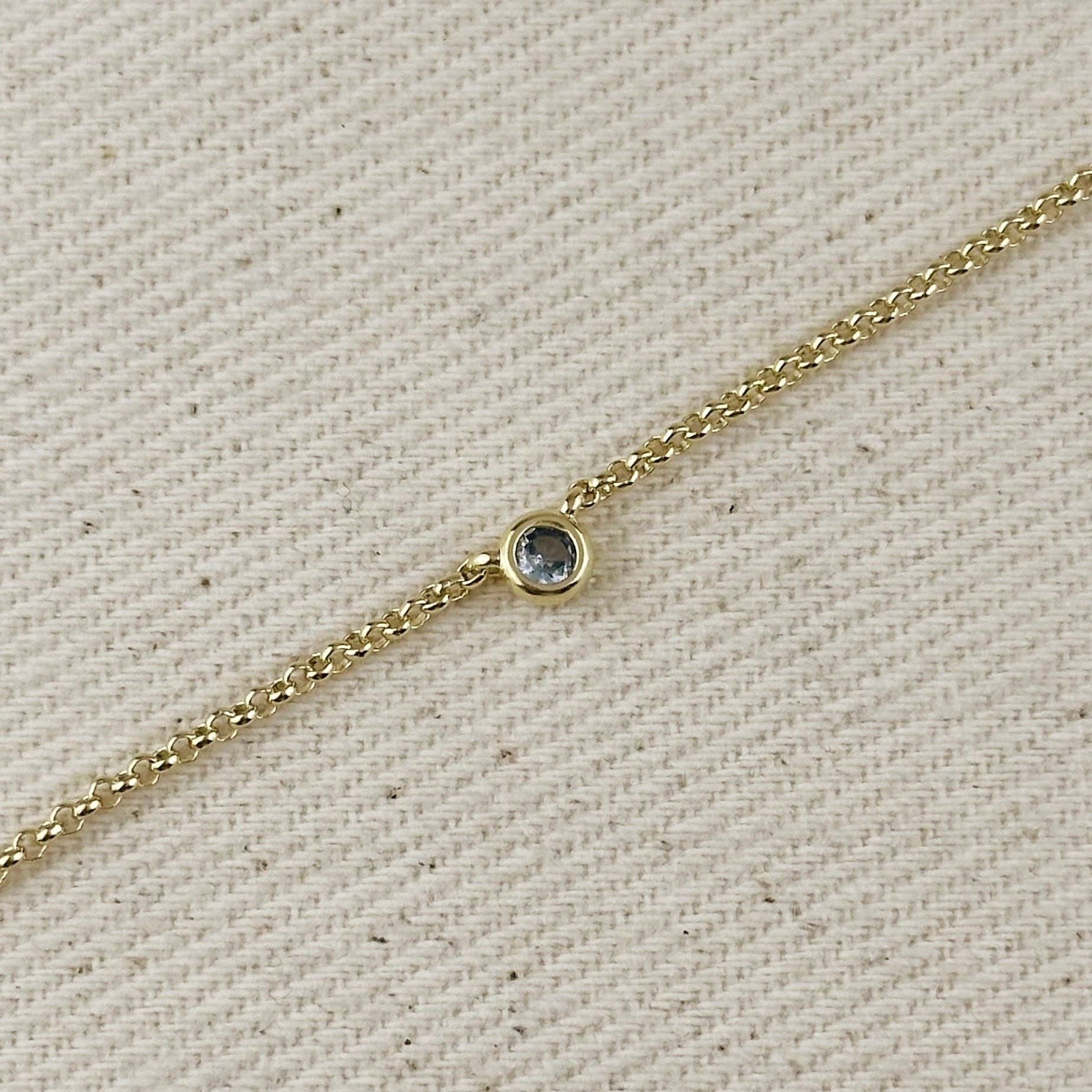 GoldFi - Wholesale Pendant/Charm Necklace - 18k Gold Filled Dainty Bezel CZ Birthstone Necklace2