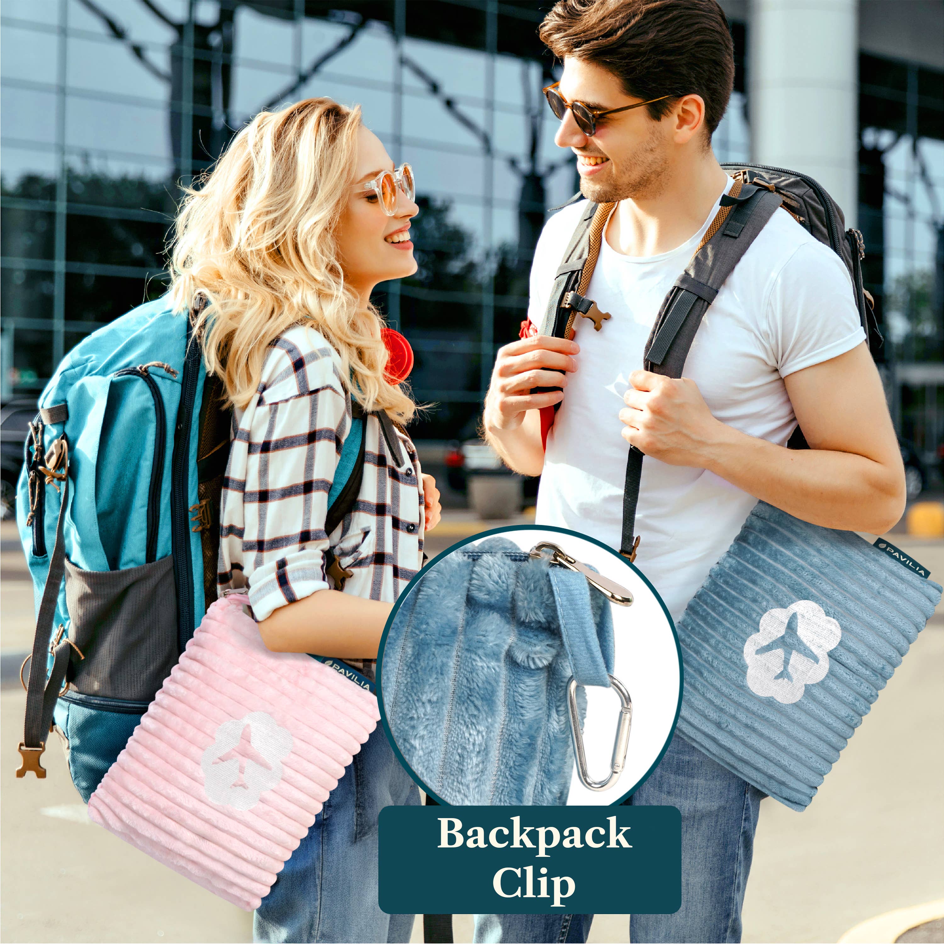 Pavilia - Wholesale Travel Blanket - Airplane Fleece Travel Blanket Pillow5