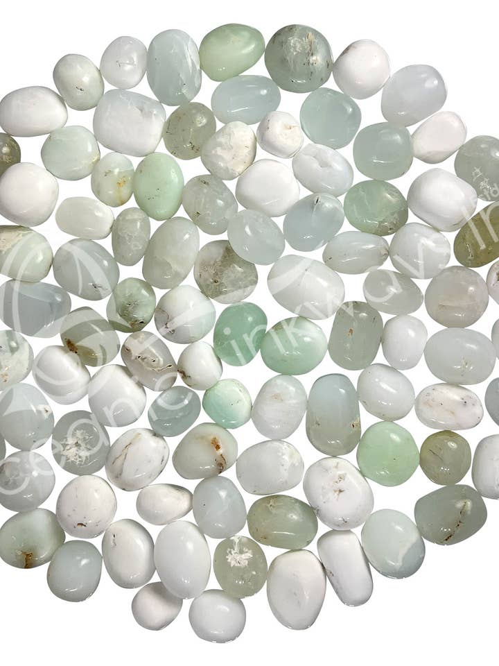 (KG)TUMBLED STONES - JADE, WHITE 20-30 MM for wholesale by Oceanic Linkways Inc