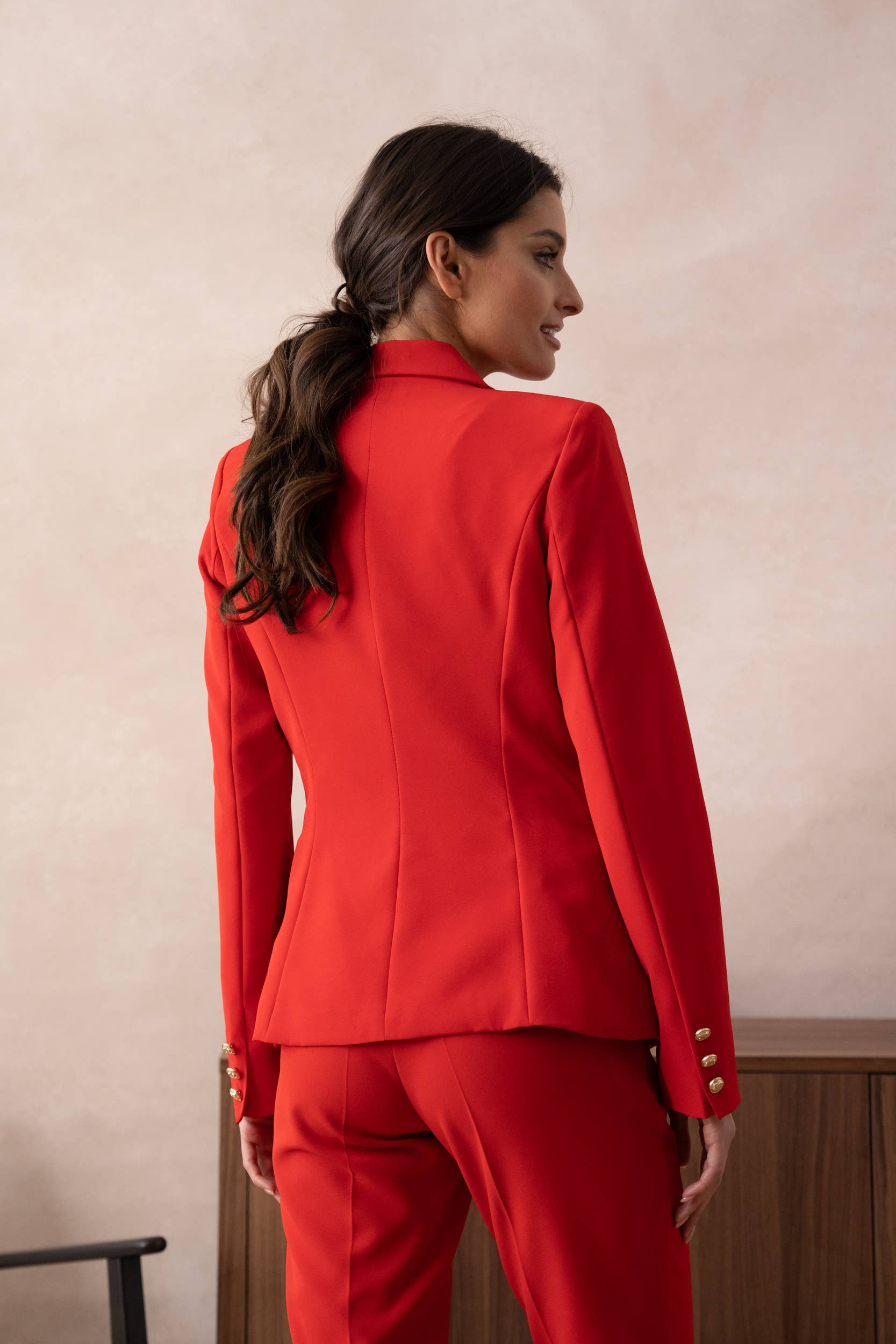 Attentif Paris - Wholesale Blazer - Women's - [Timeless] Fitted double-breasted blazer with gold buttons35