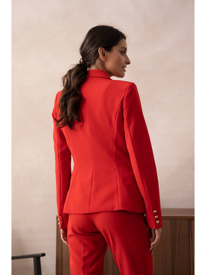 Attentif Paris – Großhandel Blazer – Damen – Attentif Paris zeitloser taillierter Blazer mit doppelreihigem Goldknopfmuster35