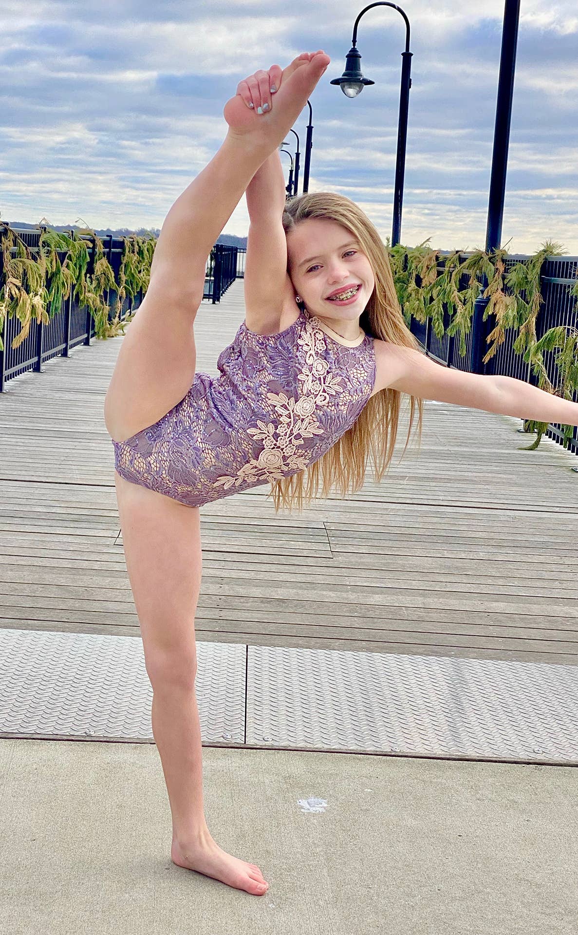 Motionwear – Maiô - Crianças por atacado – Collant Annabelle da FORM - Edição Dusty Heather1