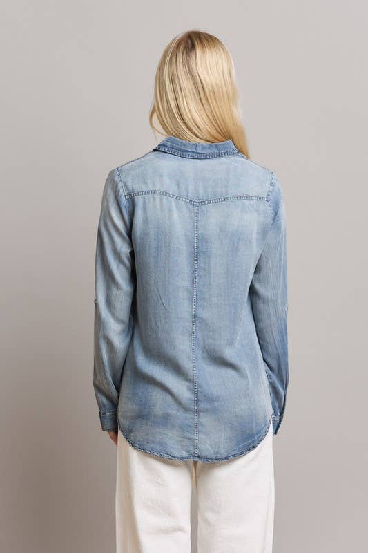 Able – wholesale Buttoned-down shirt – Women's – Denim Shirt7