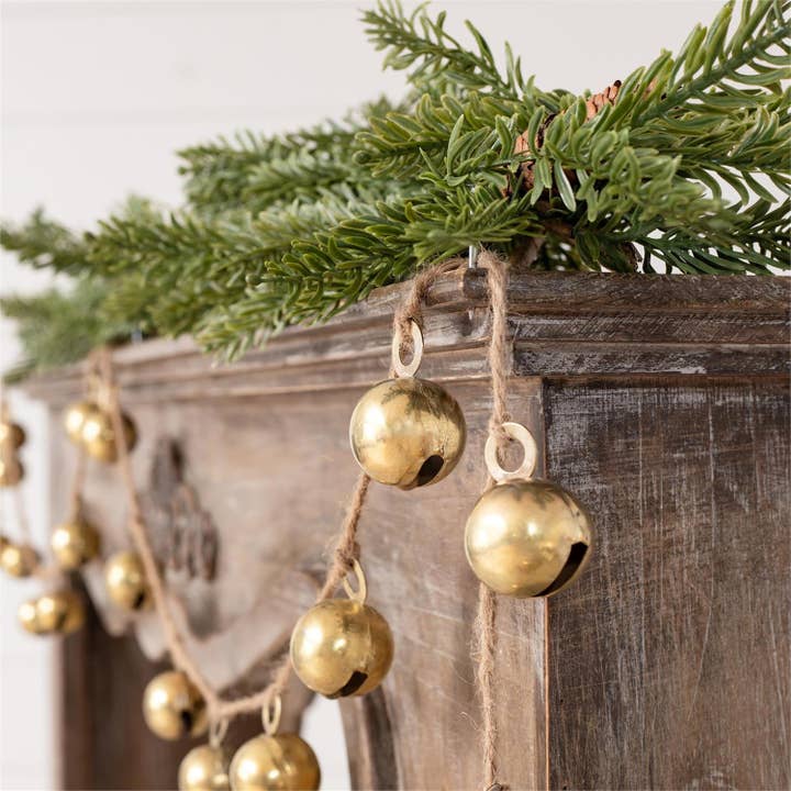 Brass Jingle Bell Garland (Pk/04) for wholesale by Audrey's Home & Gift