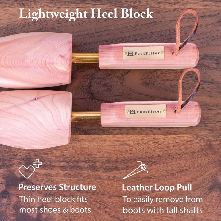 FootFitter - Wholesale Shoe Horn - Unisex - FootFitter Western Cedar Boot Tree - Shoe Trees for Western Cowboy Style Boots - CW12