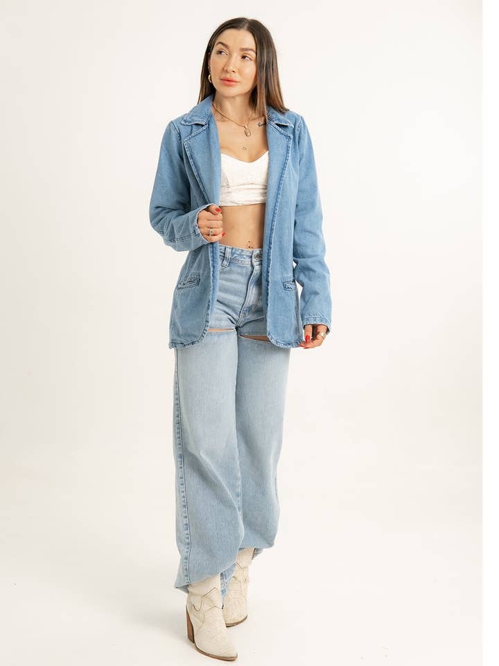 Zoey - Women's Denim Blazer for wholesale by Alien