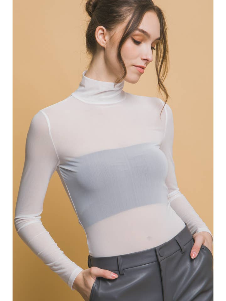 Peace Love Line - Wholesale Bodysuit - Women's - PL3459 - LONG SLEEVE SHEER BODYSUIT12