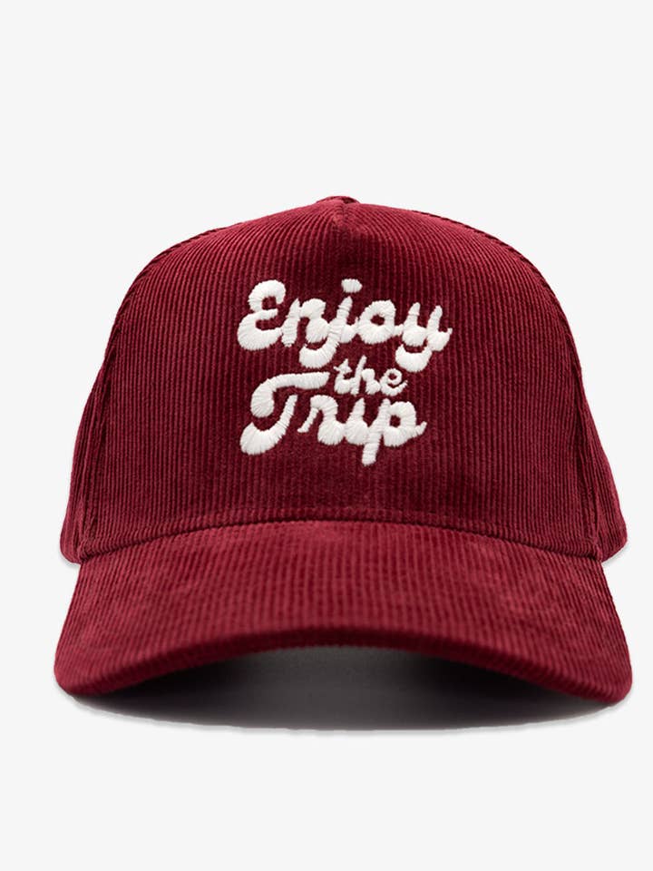 Enjoy the Trip 5-Panel Cord Snapback - Maroon for wholesale by Dipped®
