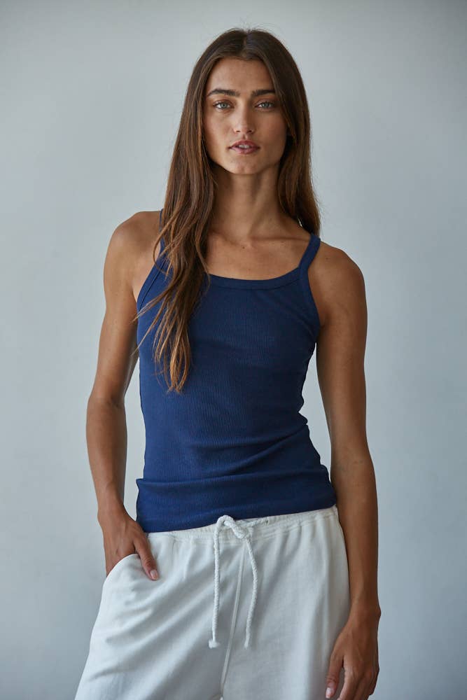 By Together - Wholesale Tank Top - Women's - L8750 | Knit Cotton Ribbed Round Neck Sleeveless Tank Top7