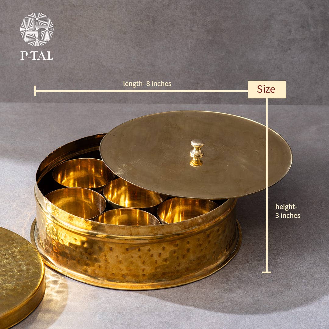 P-TAL – wholesale Spice rack – Brass Masala Daani / Spice Box in Gift Box1