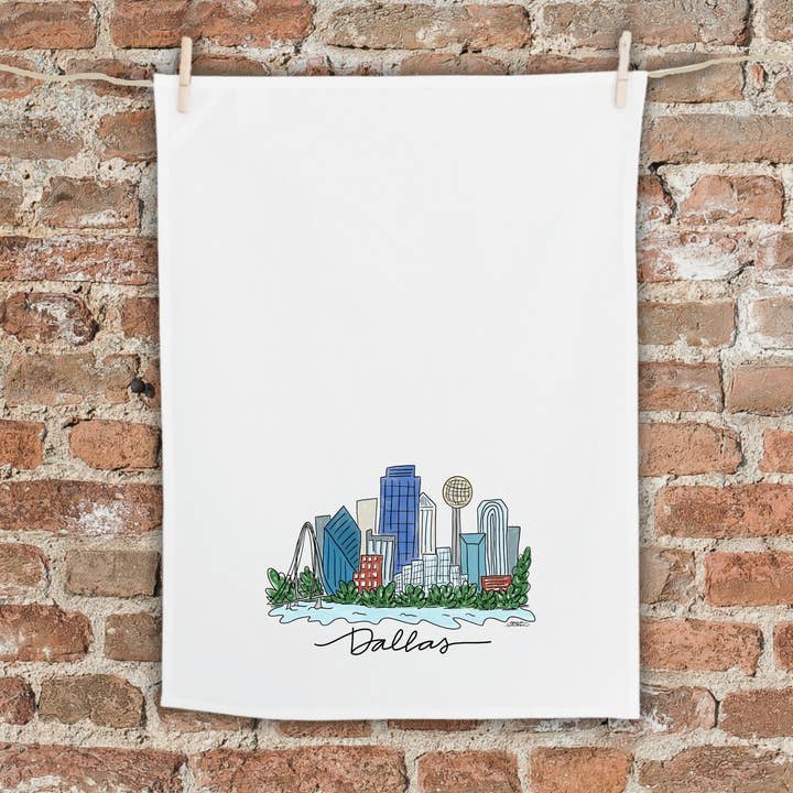 Dallas Tea Towel for wholesale by Anna Whitham Co.