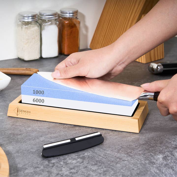 Senken Knives - Wholesale Knife Sharpener - 1000 / 6000 Grit Japanese Whetstone, Knife Sharpening Stone