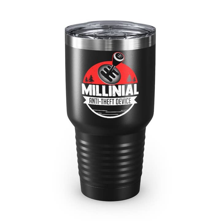 30oz Tumbler Stainless Steel Colors Hilarious Millenial Anti Theft Chiliastic Device Generation Chiliadal Millenarian Millesimal Millenary Shifter for wholesale by Teegarb LLC
