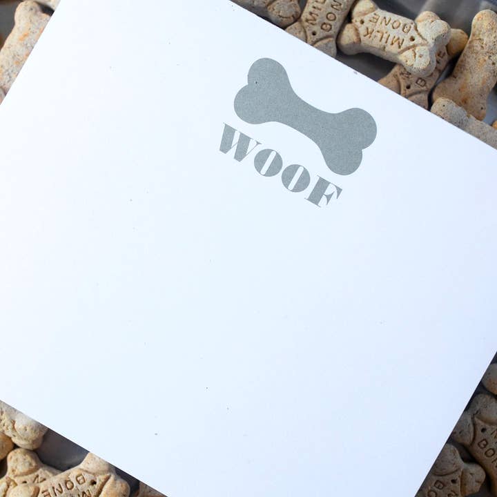 Black Ink - Wholesale Notepad - Large Taupe Woof Notepad