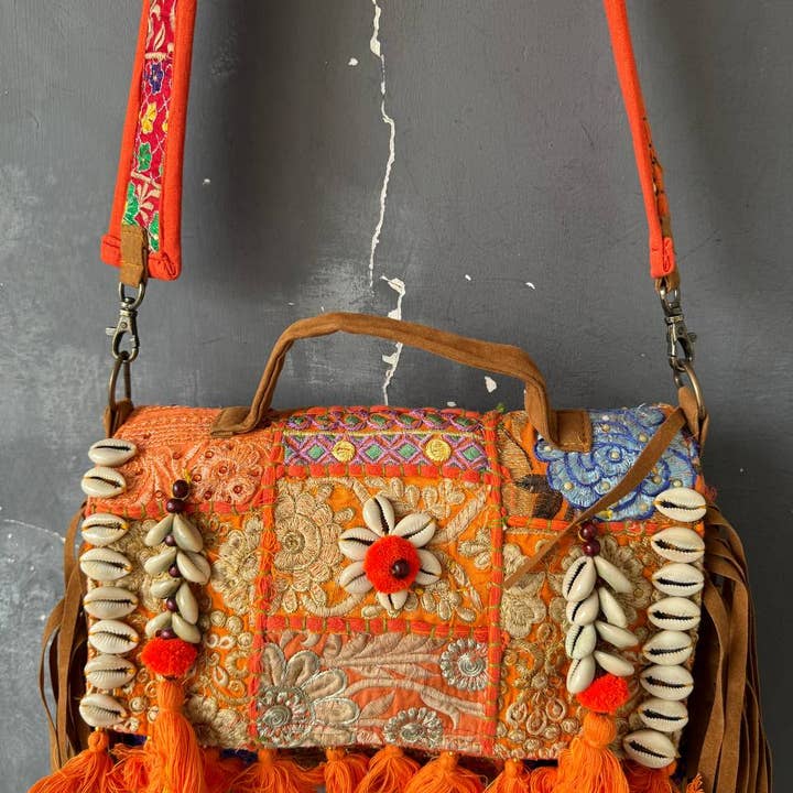 Hand-Embroider Bag Party Wear Bag Sequin Work Banjara Bags and other Purchase Wholesale fabric handbags. Free Returns & Net 60 Terms on Faire trending on Faire.