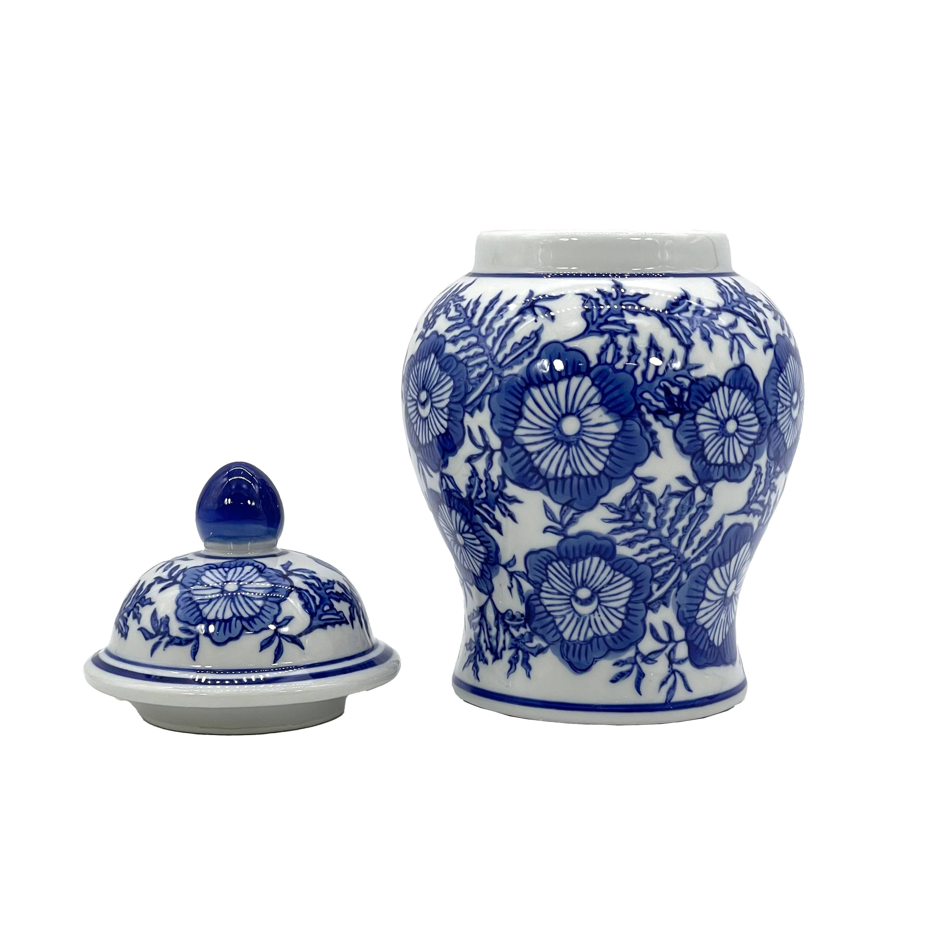 Galt International Company – wholesale Decorative jar – Small Chinoiserie Ceramic Decorative Tea & Ginger Jar 8"53