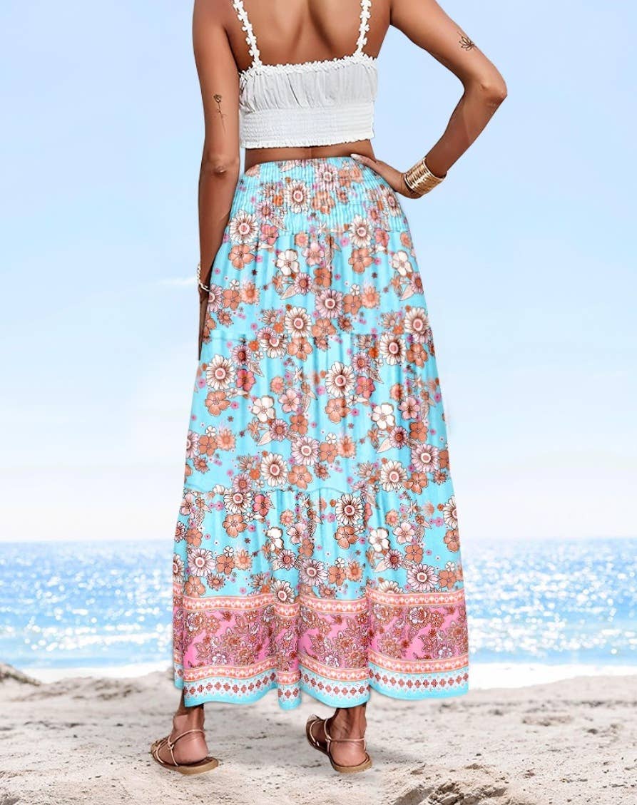 Rosa Clothing - Wholesale Skirt - Women's - Swing Style Bohemia Ethnic Floral maxi skirt8