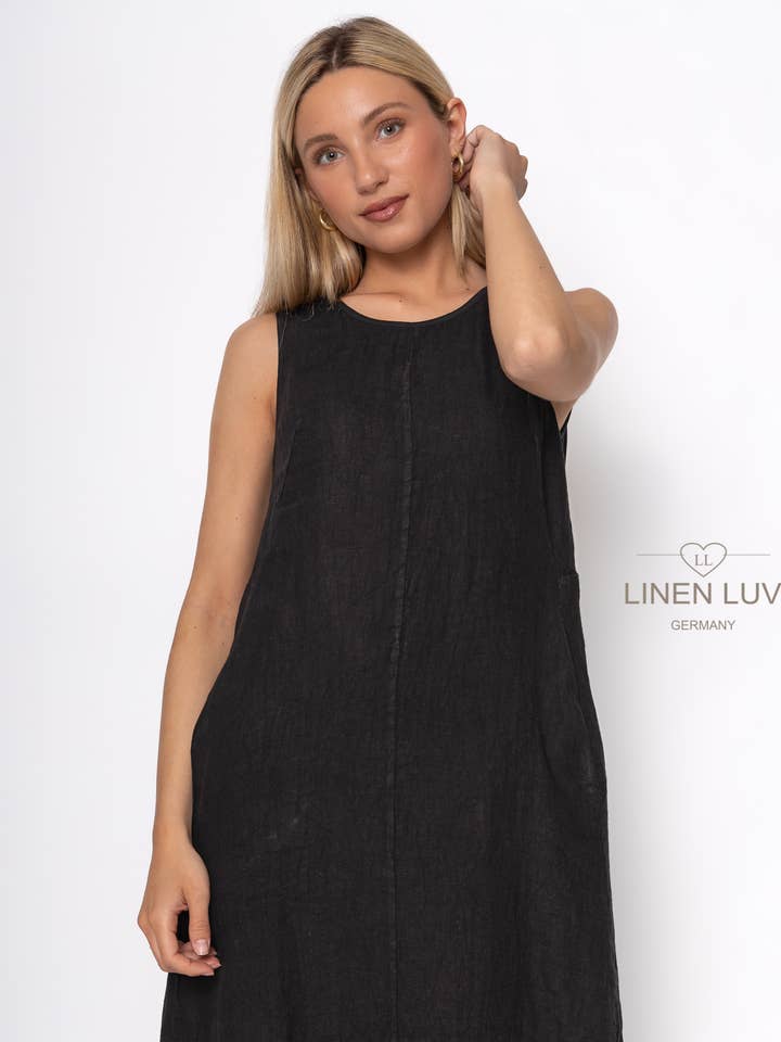SS25 - Franse Linnen Jurk Linnen Luv (TP1503-74) voor wholesale door LINEN LUV